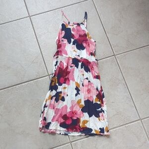 Old Navy Pink and Navy Floral Kids Fall Beach Vacation Dress Girls Size 8